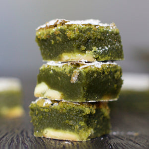 Cinnamon Goji Matcha Brownies