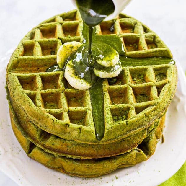 Banana Matcha Waffles