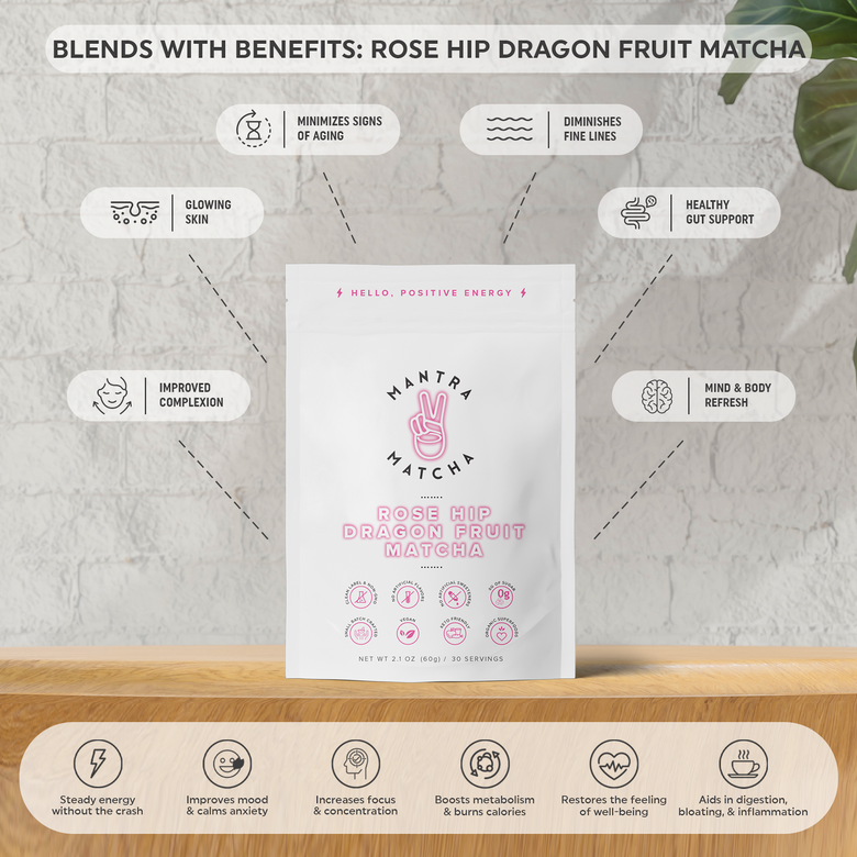 Rose Hip Dragon Fruit Matcha